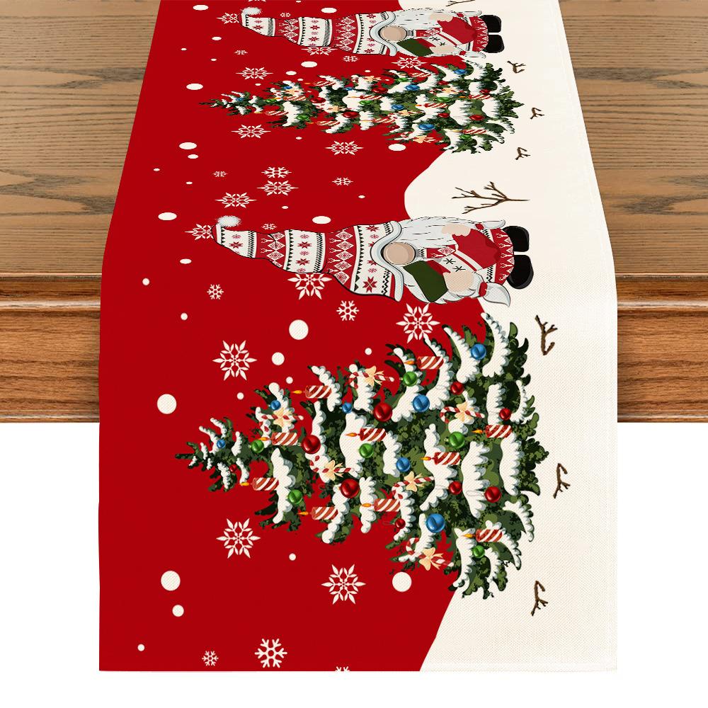 Christmas Tablecloth Creative Snowman Print Holiday Table Decorations Tablecloth