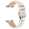 Watch Band For Apple Watch Series 11 10 42mm/9 8 7 41mm/SE3 SE2 SE 6 5 4 40mm/3 2 1 38mm Slim Genuine Cow Leather Strap with Silver Buckle