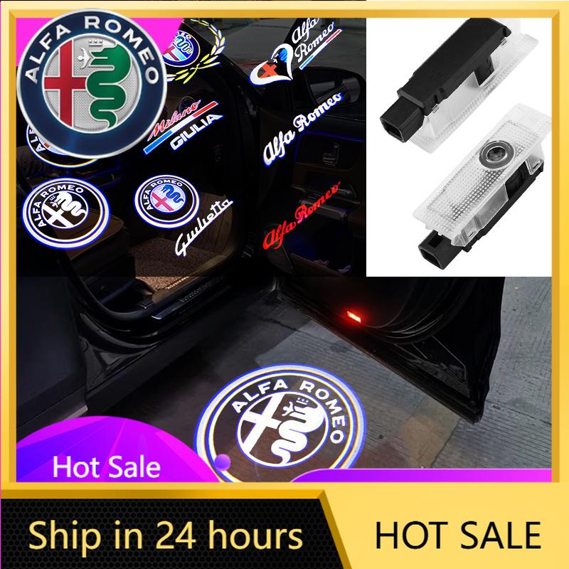 Car Stickers For Alfa Romeo 2Pcs New Fashion LED Car Door Welcome Light Logo Projector for Alfa Romeo Giulia Giulietta Mito Stel
