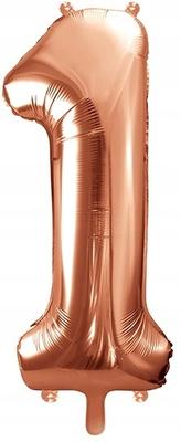 Foil Balloon Number "1", Rose Gold, 86Cm, 1Pc