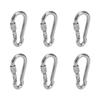 6pcs Spring Snap Hooks Stainless Steel Strong Bearing Capacity Key Chain Link Buckle for Camping 6MM