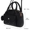 Sanrio Characters Boston Shoulder x x Synthetic Leather Bag, 16.5 19.5 10cm, 347g, (Kuromi)