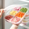 Контейнер для хранения продуктов Большой емкости Многосекционный Экологичный Пищевой Качество Сохраняющий свежесть Прозрачный Полипропилен Холодильник Контейнер для еды Разделенный