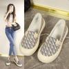 Сетчатые легкие и дышащие женские одинарные туфли на плоской подошве, туфли для мамы, универсальные тканевые туфли старого Пекина, лето-осень 2025, новый стиль