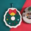 Absorbent Christmas Hand Towel Coral Fleece Kitchen Cleaning Rag Cute Xmas Handkerchief