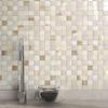 VAOVI Mosaic Tile Sticker Kitchen Tile Water Wall Sheet Beige Sticker, Kitchen, Washroom, Toilet, Mirror, Area, Waterproof, Heat-resistant (5 Pieces,