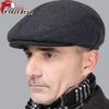 2024 Autumn/Winter Men's Woolen Beret: Warm, Thickened Duckbill Hat for Middle-Aged & Elderly.