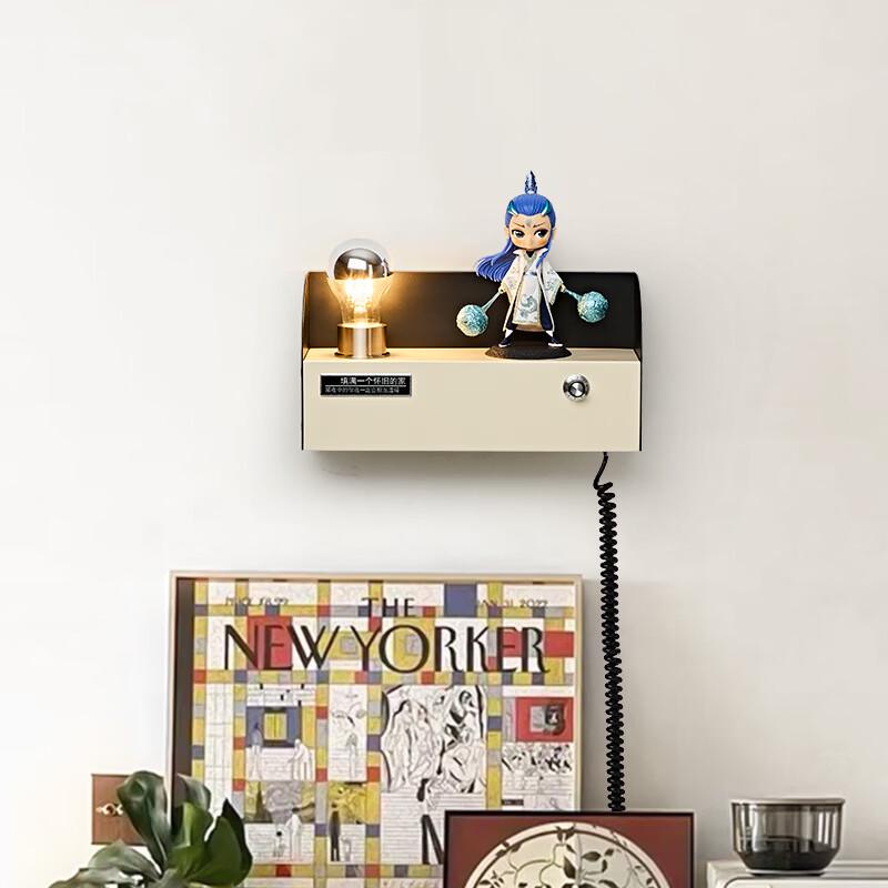 NuFeng Vintage Wall Sconce with Storage Shelf