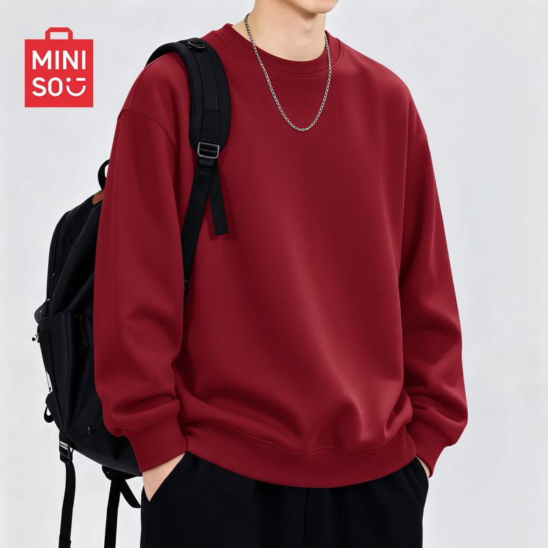 MINISO Мужской повседневный пуловер с круглым вырезом