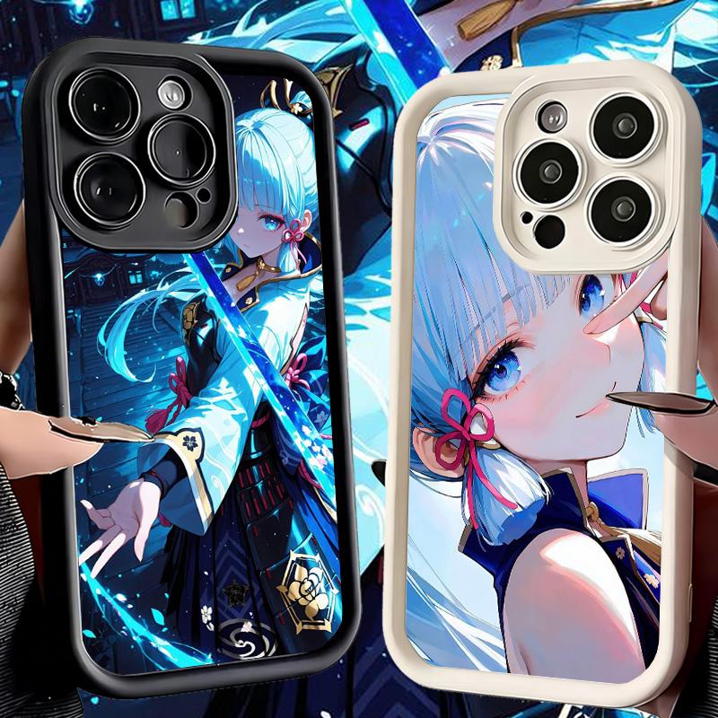 Чехол для телефона iPhone 17 Air 16E 15 16 Pro Max Genshin Impact Камисато Аяка Чехол 14 Plus 13 12 Mini Мягкий Силиконовый Fundas
