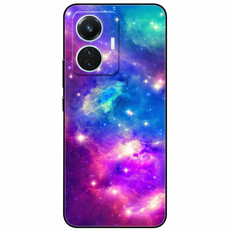 Чехол для vivo T1 4G V2153 Чехлы ТПУ Черный Силиконовый Звездная Луна Чехол для vivo T1 44W Чехол Ударопрочный Мягкий X100 Pro Корпуса