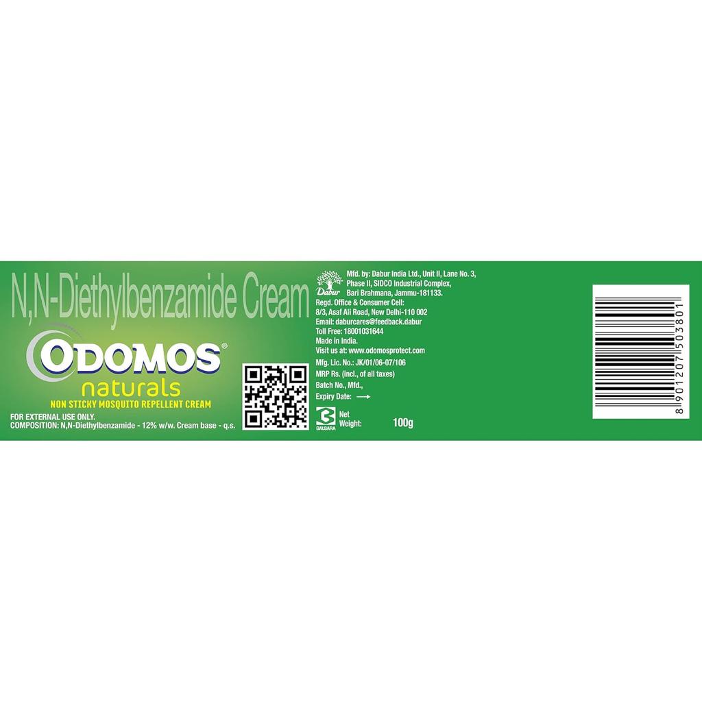Dabur Odomos Naturals Крем от комаров Нелипкий 100 г Защита 12 часов