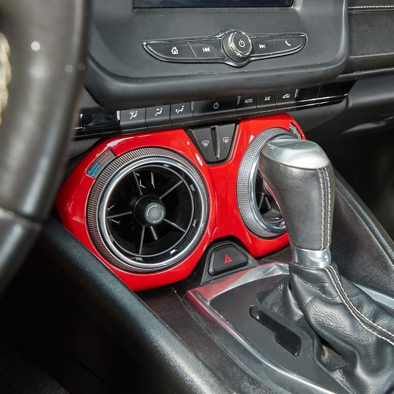 Центральное управление кондиционером, декоративная панель, защитная наклейка для Chevy Camaro 2016 Up, автомобильные аксессуары из АБС-пластика, желтый