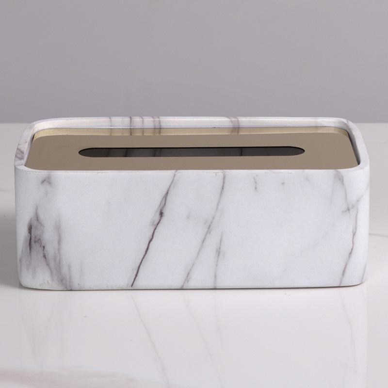 Modern Tissue Box Living Room Light Luxury Stainless Steel Resin High-end Ornaments Coffee Table Dining Table Model Room Soft Decorations