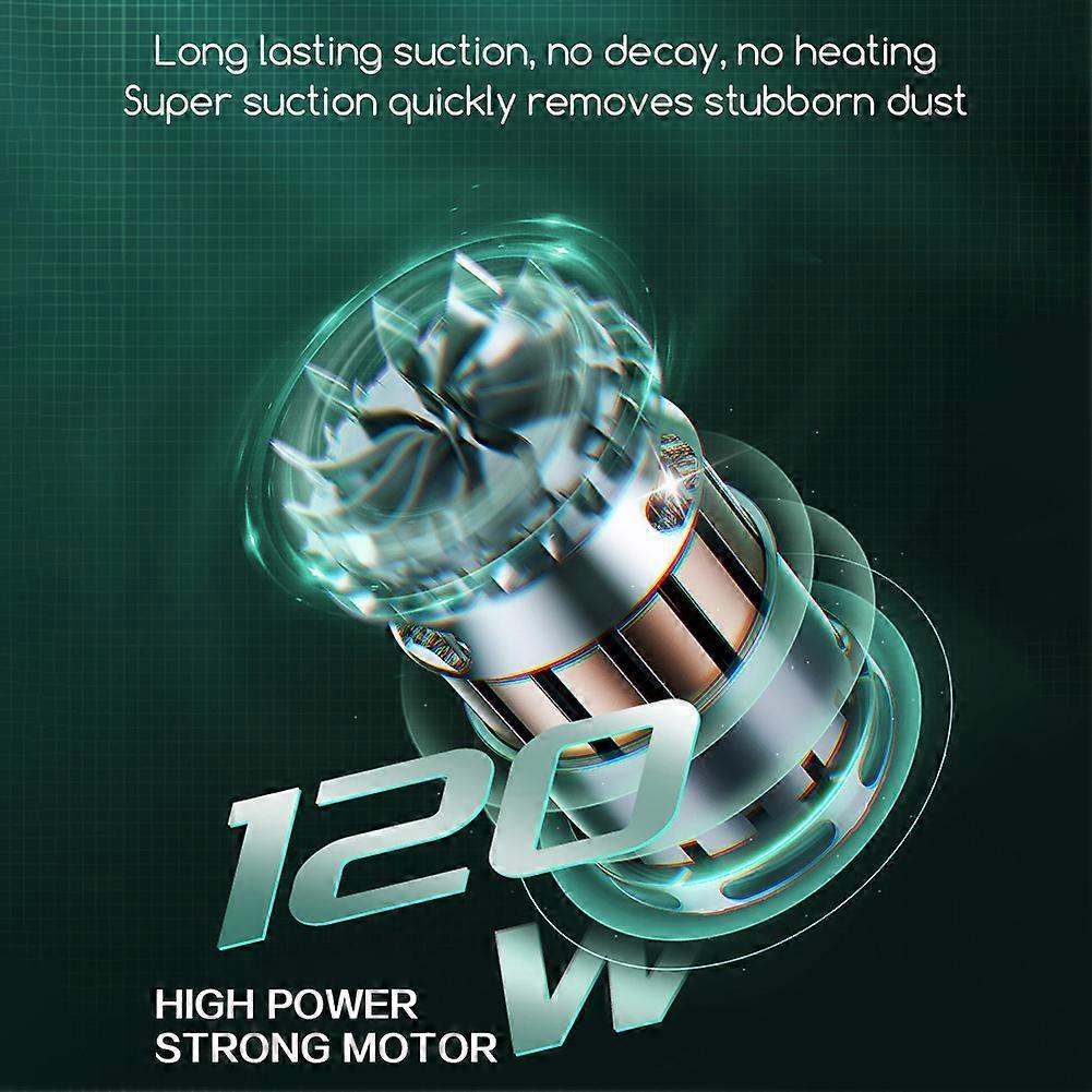 Portable Handheld Car Vacuum Cleaner 120W Cordless Vacuum Wet Dry Cleaner for Desktop Keyboard Car Interior Dusting