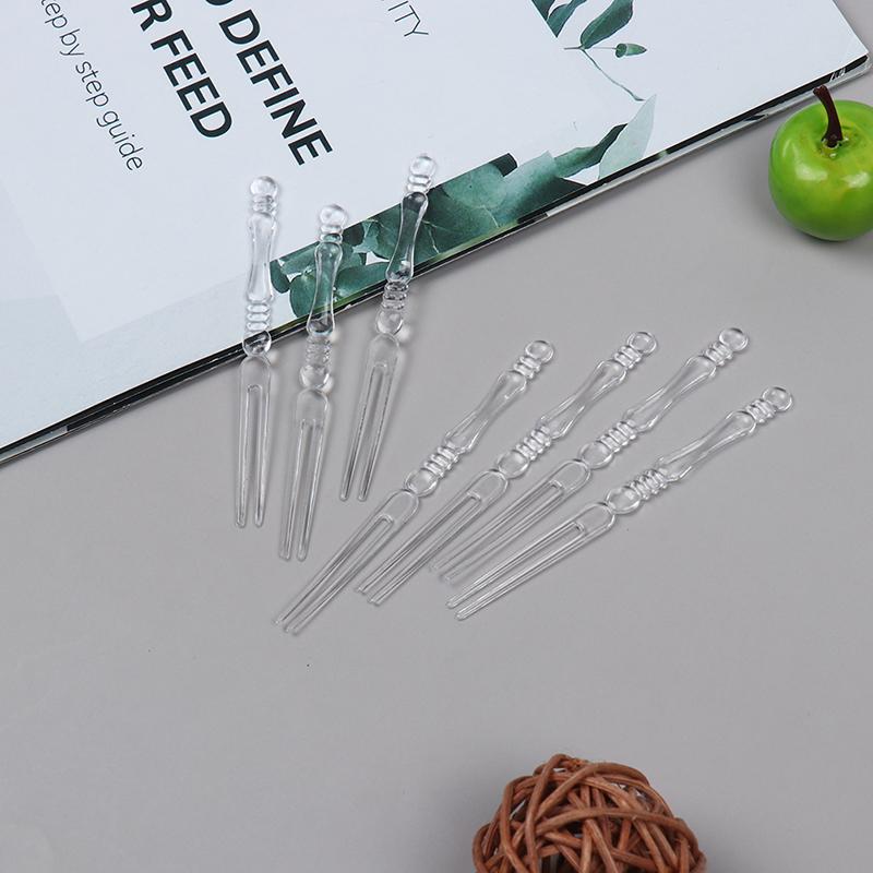 80 шт. Мини прозрачные одноразовые вилки для вечеринок, палочки для барбекю, набор для шампуров, домашняя еда, торт, фрукты, пластиковая вилка