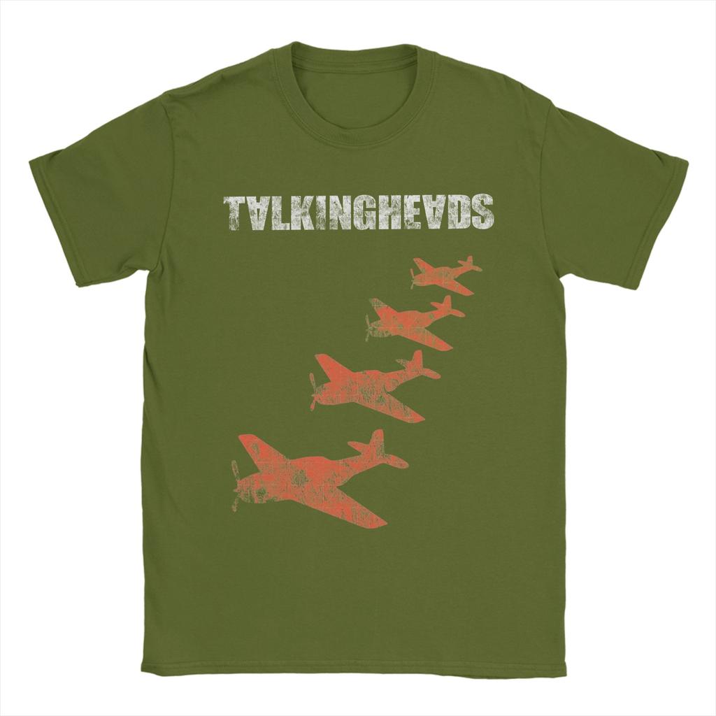Talking Heads Planes T Shirts for Men Pure Cotton Humor T-Shirts Round Collar Tees Short Sleeve Tops Gift Idea