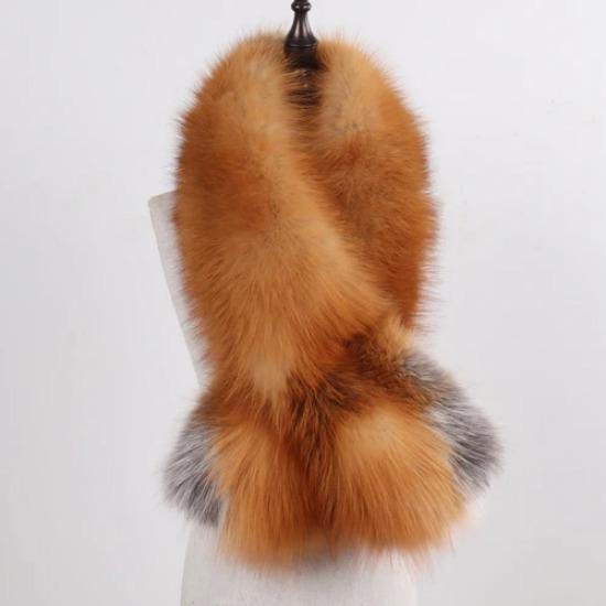 New Winter Lady Natural Luxury Real Fox Fur Scarf Shawl Full Pelt Warm Soft Genuine Fox Fur Scarves Women Real Fur Muffler