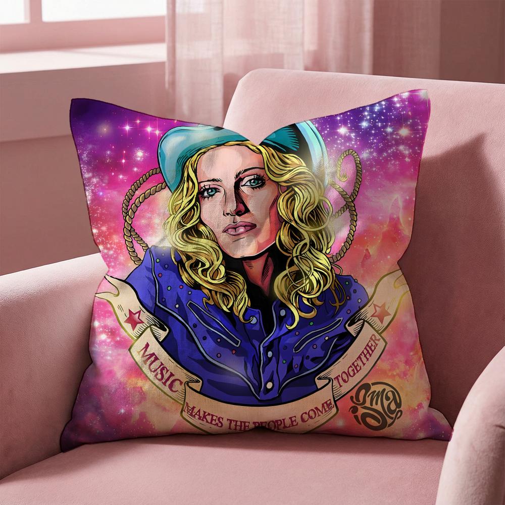 Чехол на подушку M-Madonna Певица, Многоцелевой чехол на подушку для дома и автомобиля - Двусторонний, Мягкий и прочный для ежедневного использования