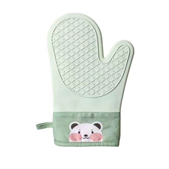 1Pc Silicone Heat Resistant Gloves Non-Slip Oven Mitts Kitchen Hand Clamps Thickened