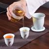 Portable Mutton Fat Jade White Porcelain Travel Tea Set