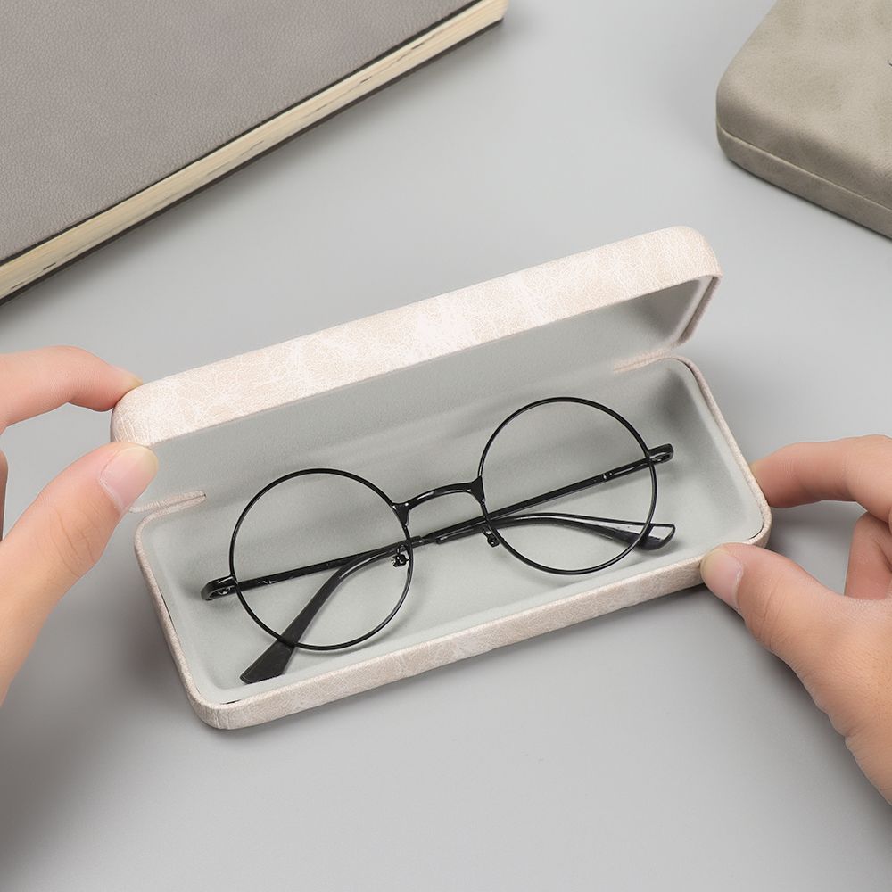Мужской Женский Стальной Кожаный Портативный Футляр для Очков Футляр для Очков для Чтения Футляры для Очков Футляр для Очков