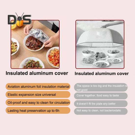 10/30/50Pcs Repeatable Aluminum Foil Insulation Cover Elastic Heat-Resistant Food Covers for Kitchen  Lock Aluminium Foil Storage Covers for Fruit