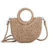 New Big Capacity Hand-Woven Straw Bags Women Handmade Moon Basket Bolsa Tote Summer Bohemian Travel Beach Bags Handbags
