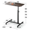 Sanwa Direct Laptop Stand Bed Sofa Side Table Compatible with A3 Height Adjustment with Casters Wood Grain 100-DESK044M