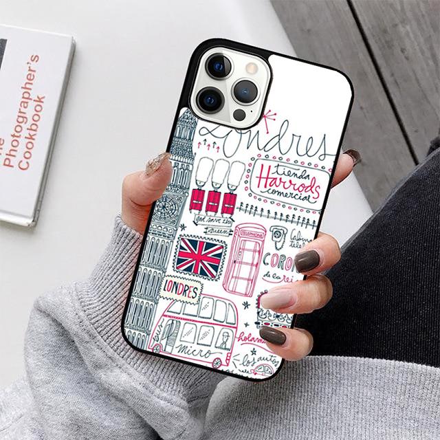 Лондонский Автобус Англия Биг Бен Чехол для Телефона Для iPhone 17 Air 16 15 14 13 12 11 Pro Max Plus Max Чехол Оболочка coque