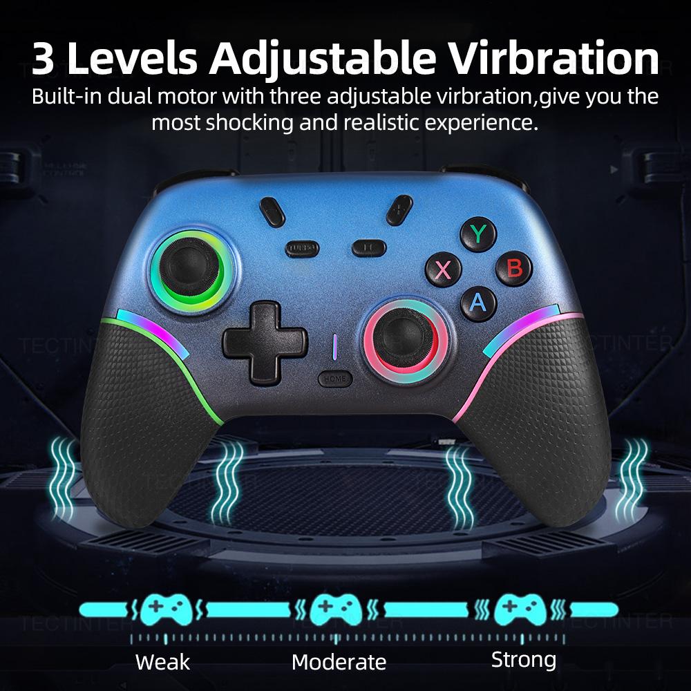 Беспроводной RGB BT Контроллер для Nintendo Switch 1/2/OLED Геймпад для Android Телефона/ПК Джойстик с эффектом Холла с функцией Турбо