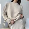 2026 autumn and winter new European and American hot-selling crew neck sweater women's khaki versatile loose knitted top