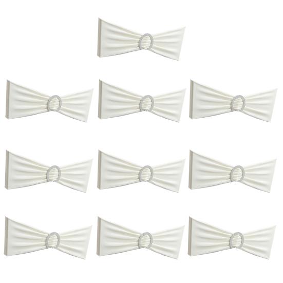 10 шт. чехлов на спинки стульев, однотонные, с круглой пряжкой, эластичные, многоразовые