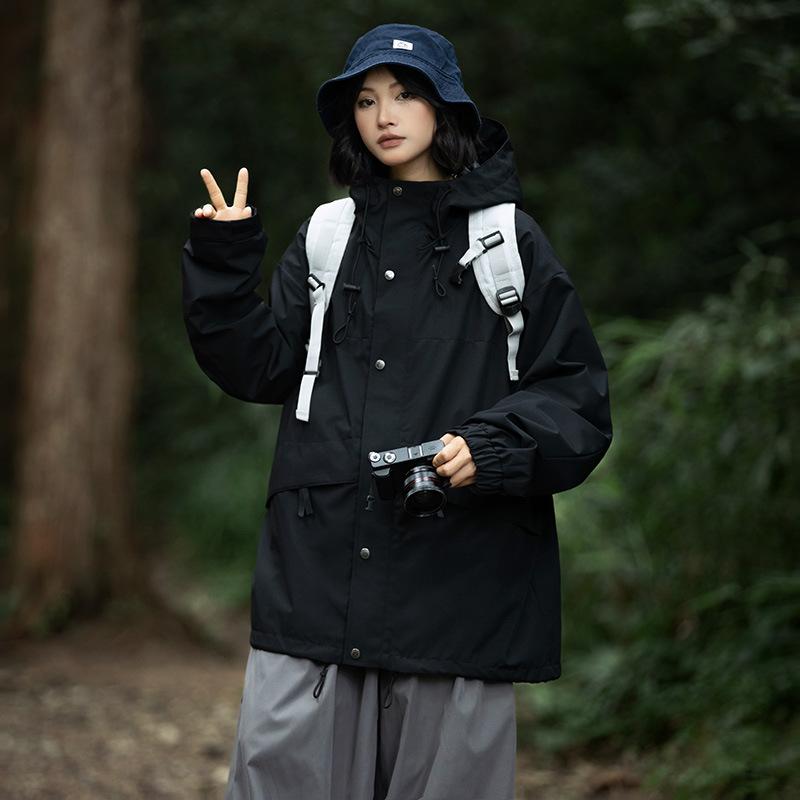 Tooling Jacket Spring and Autumn Outdoor Casual Loose Hooded Jacket Top