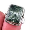 Natural Seraphinite Gemstone 925 Solid Sterling Silver Jewelry Ring Size 8 R9f64