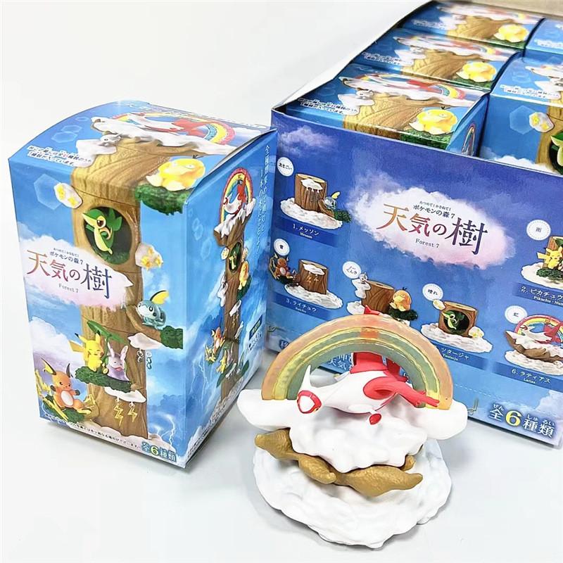 Cute Weather Tree Pokemon Stump Pikachu Blind Box Pvc Figure Anime Collectible