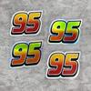 1Pc Yellow And Laser Number 95 Car Decals Water-Repellent For Auto Rear Windshield Window Door Body Trunk Vinyl Decals Ornament