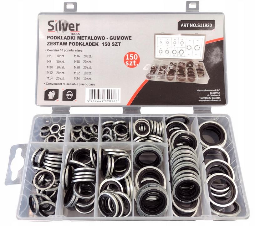 METAL-RUBBER WASHERS set M6-M24 150 PIECES