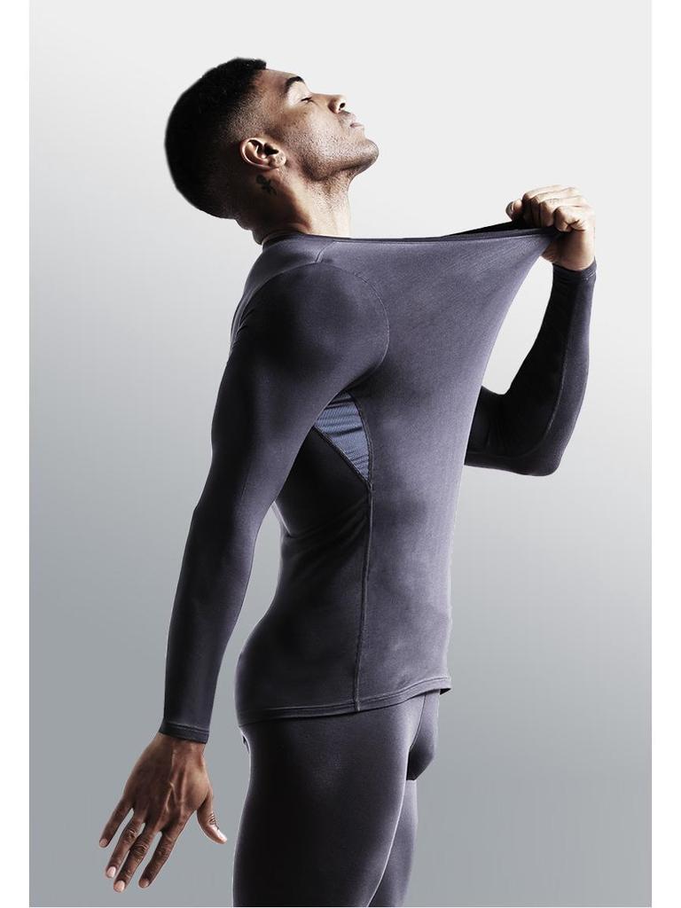 Men's Slim V-Neck Thermal Shirt – Breathable Mesh Base Layer for Autumn/Winter