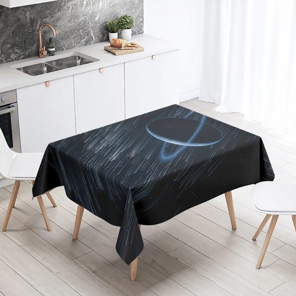 Mysterious Fantasy Space Starry Planet Tablecloth Salon Party Restaurant Decoration Antifouling Waterproof Home Table