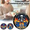 Yousheng Skull Dumpster Blaze Coin Colorful Skeleton Challenge Coin Metal Inspirational Pocket Token Desk Accessories for Work Colleagues Men Women