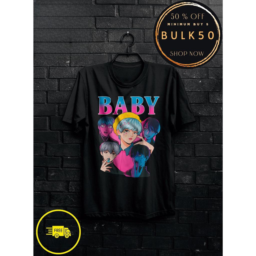 Аниме K-Pop Футболка Охотники на демонов Харадзюку Круглый вырез Повседневная рубашка Подарок