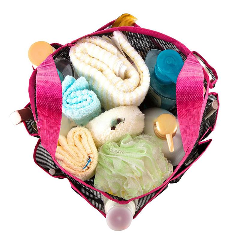 Подвесная сетчатая душевая кабина, переносная сумка-тоут для душа с 8 карманами, большая вместимость, быстросохнущий душ