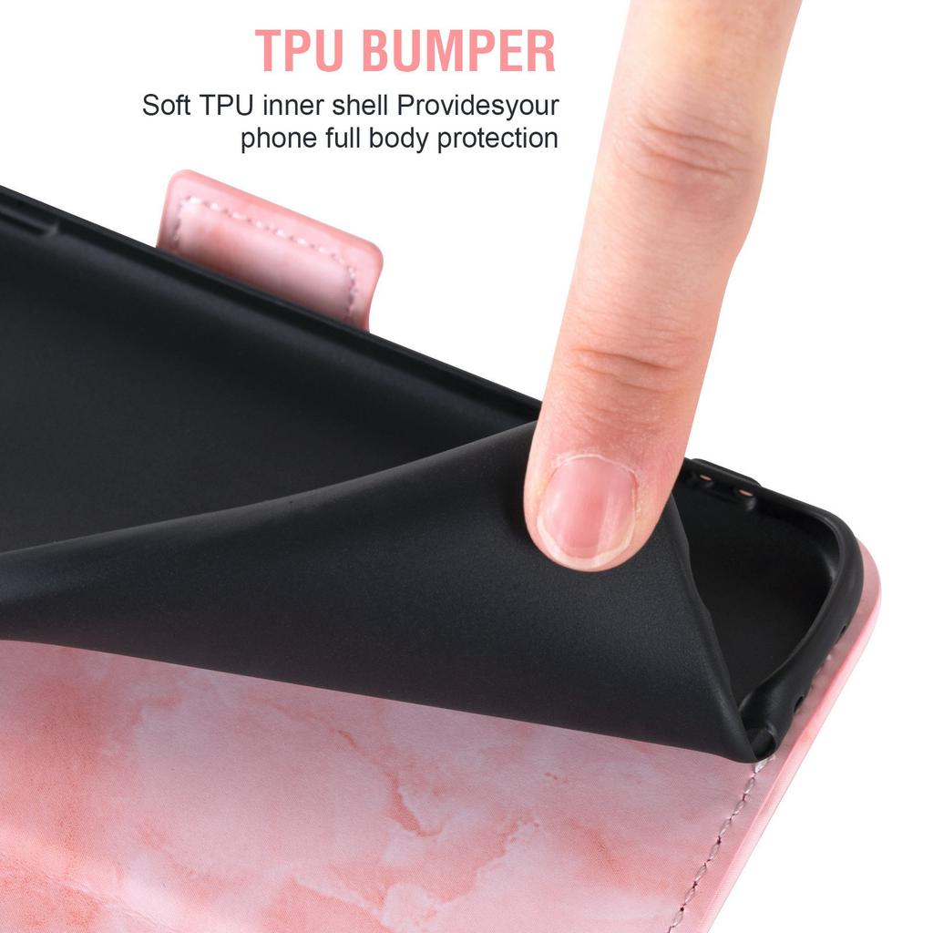 For Xiaomi 15 Ultra Leather Case Marble Pattern Phone Wallet Stand Cover with Wrist Strap