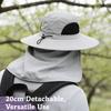 Water Resistant Outdoor Sun Hat Detachable Wide Brim Hat New Fishing Bucket Hat  Travel