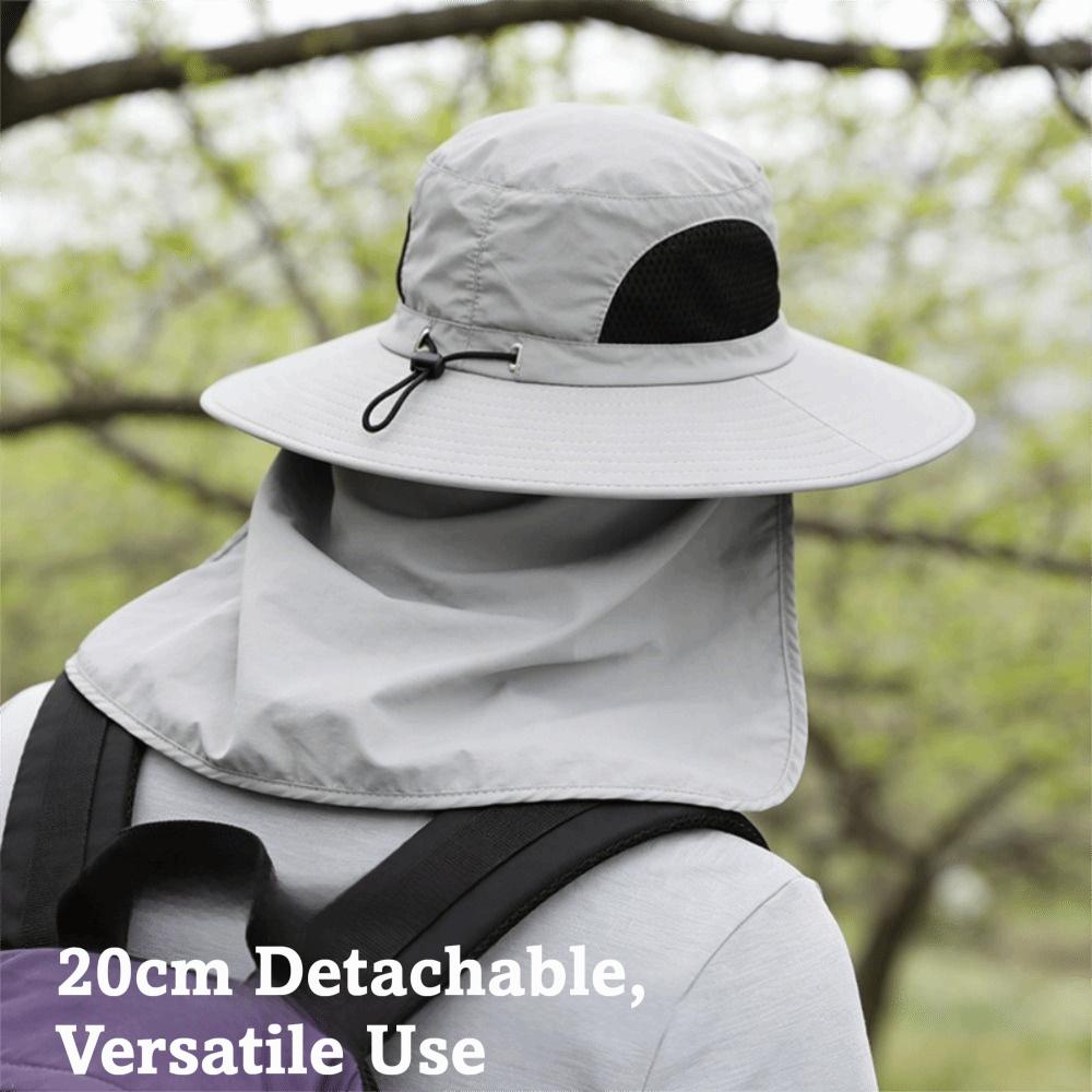 Water Resistant Outdoor Sun Hat Detachable Wide Brim Hat New Fishing Bucket Hat Travel