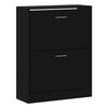 342558 vidaXL Shoe Cabinet Black 63x24x81 Cm Engineered Wood