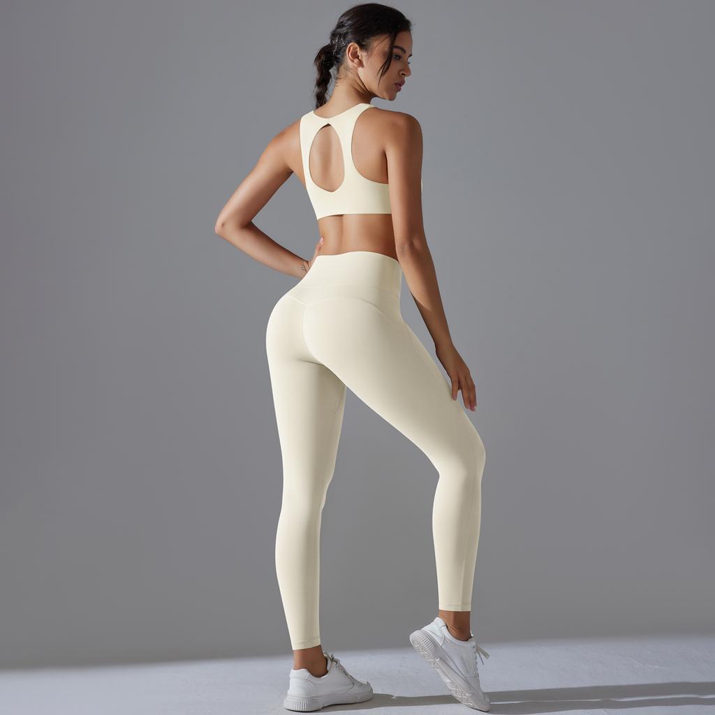 Auroth Женская спортивная одежда для йоги с открытой спиной и рукавами, жилет с высокой талией, спортивные леггинсы, комплект для фитнеса, одежда для тренировок в спортзале