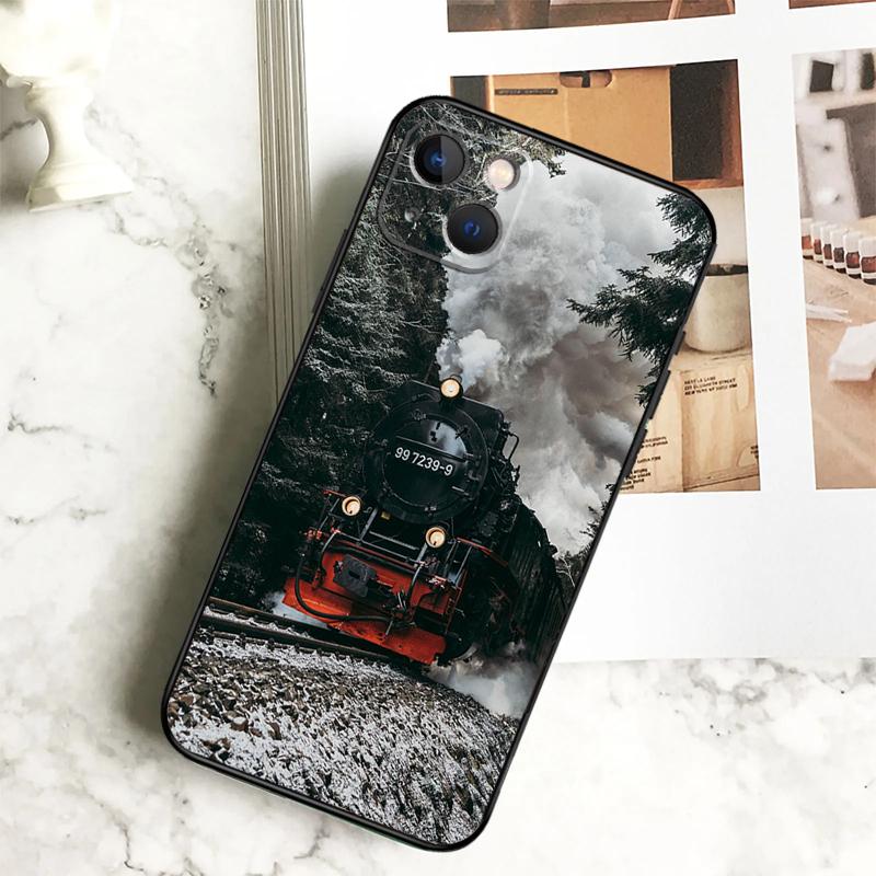 Чехол для телефона с изображением паровоза для iPhone 17 16 15 14 13 11 12 Pro Max Plus 12 13 Mini 16e 17 Air Cover Coque