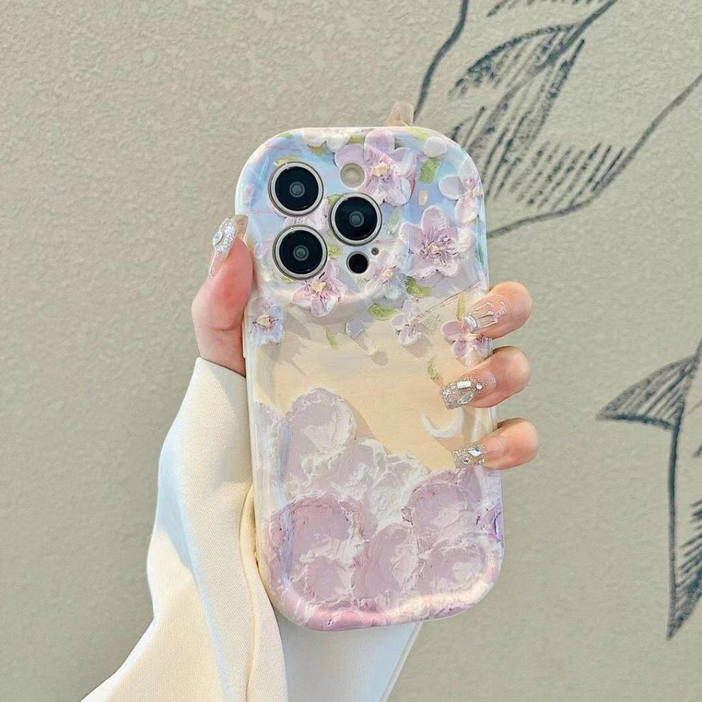 Чехол для Realme C53 C55 C67 C63 C65 C35 C33 C21Y C25Y C51 8 5G 10 13 11 12 Pro Plus GT 6 Note 60 Крышка Цветочный Кремовый Волнистый Край